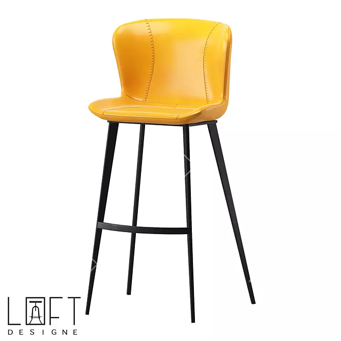 Industrial Metal Bar Stool 30524 Model 3D model image 1