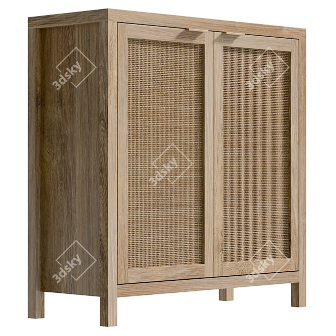 Modern Safura 34 Sideboard: UV Unwrapped, Real Size 3D model image 4