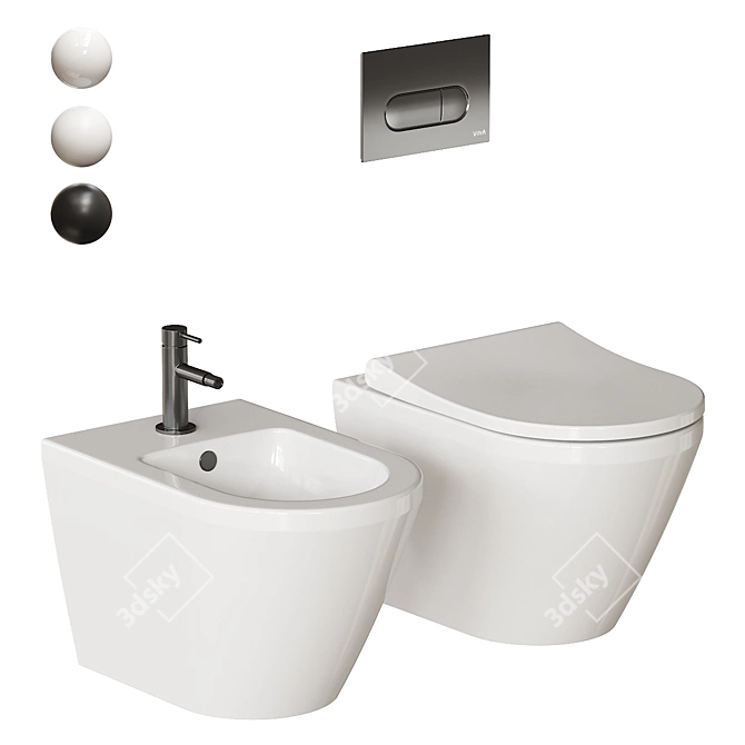 Integra Wall-Hung WC & Bidet 3D model image 1