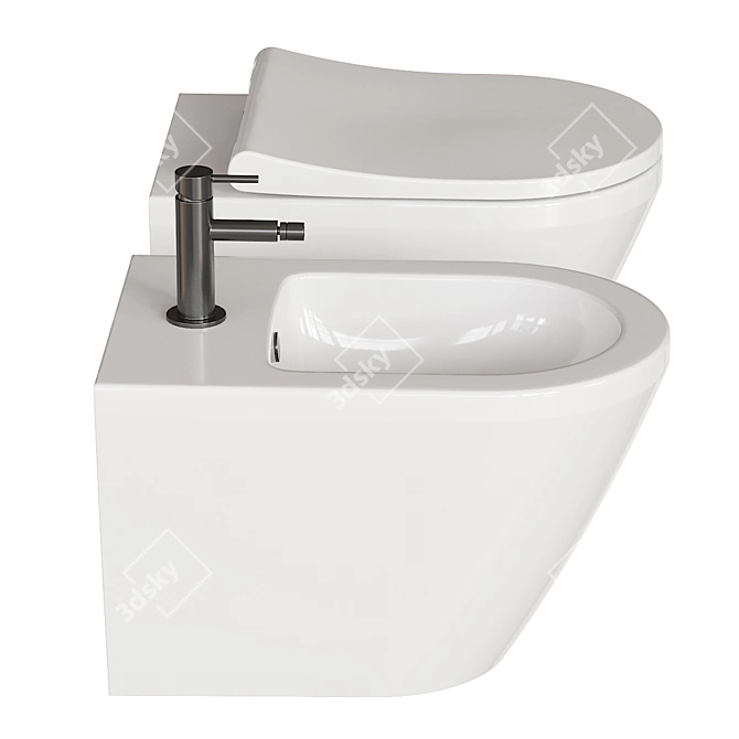 Integra Wall-Hung WC & Bidet 3D model image 2