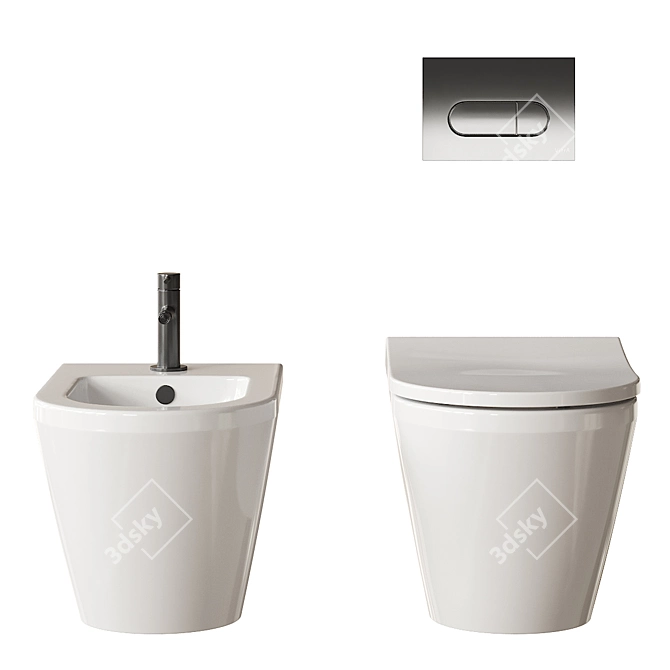 Integra Wall-Hung WC & Bidet 3D model image 3