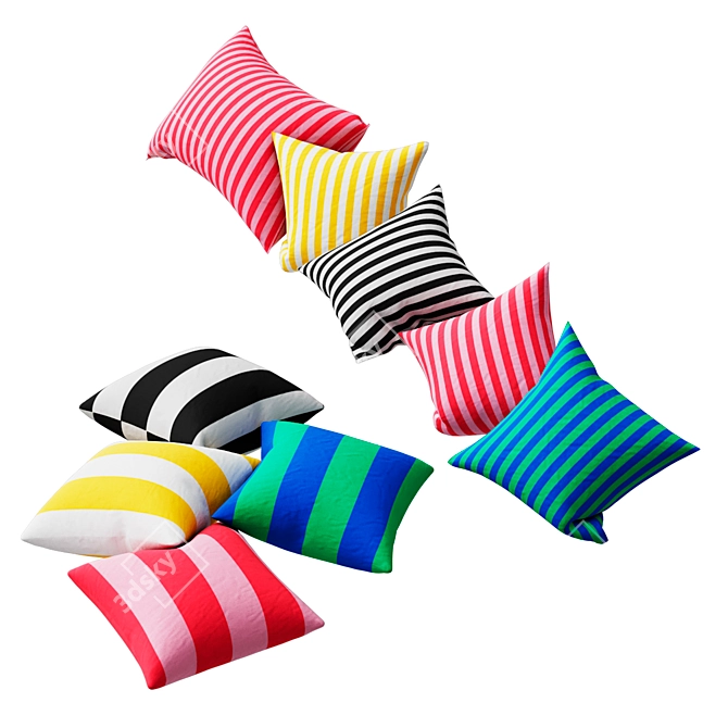 Hakola Pillow Set with Mixprints 3D model image 1