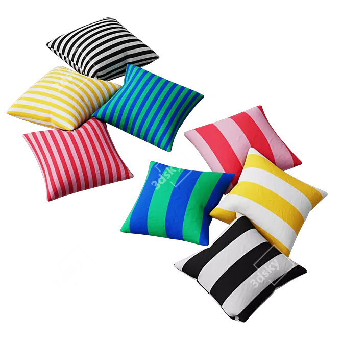 Hakola Pillow Set with Mixprints 3D model image 2