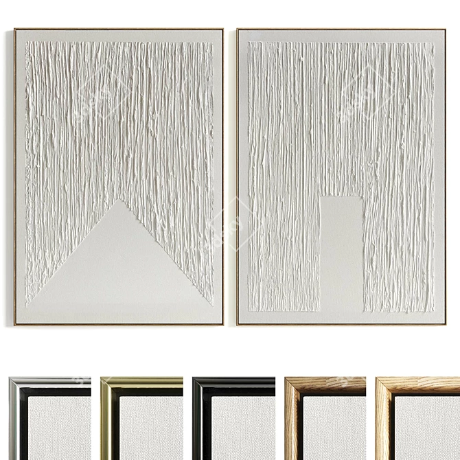 Texture Plaster Frame Set 629 3D model image 1