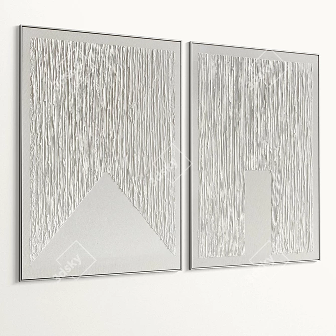 Texture Plaster Frame Set 629 3D model image 6