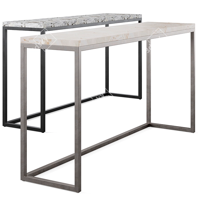 Elegant Arielle Console Table, Argento 3D model image 1