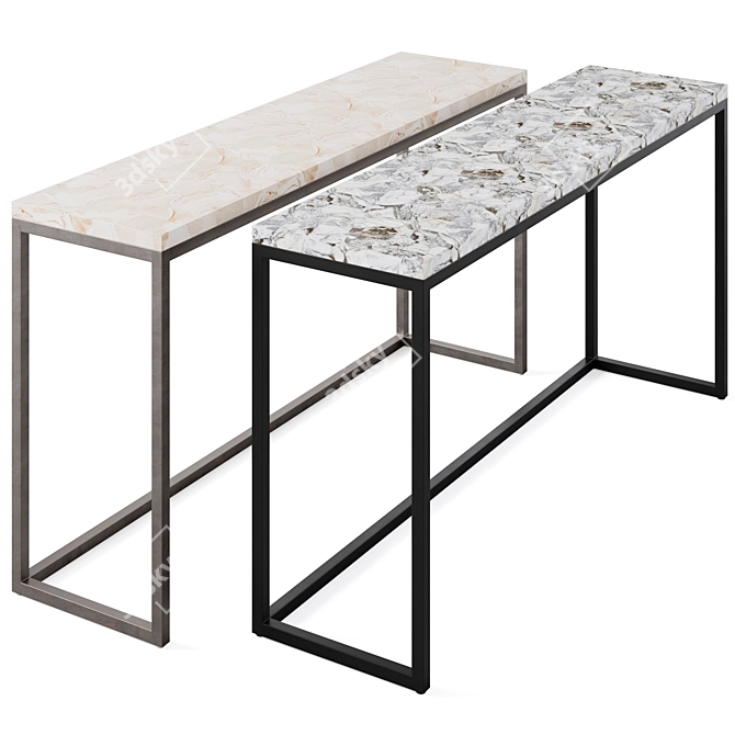 Elegant Arielle Console Table, Argento 3D model image 5