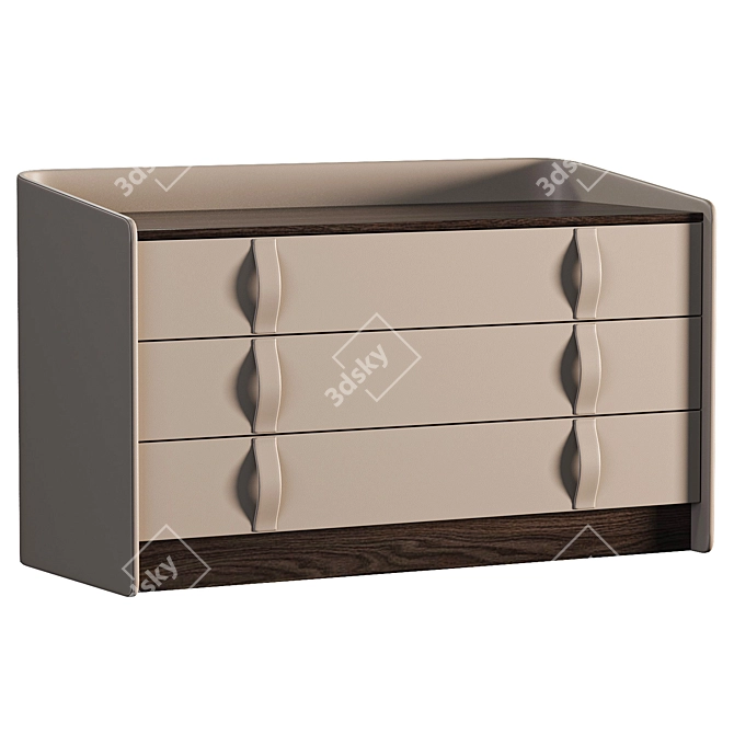 Elegant Flou Dresser in Ebony 3D model image 1