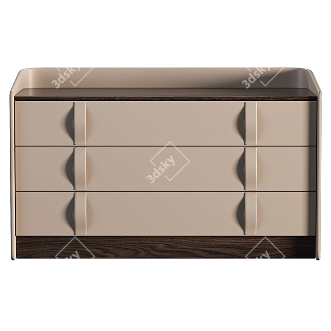 Elegant Flou Dresser in Ebony 3D model image 2