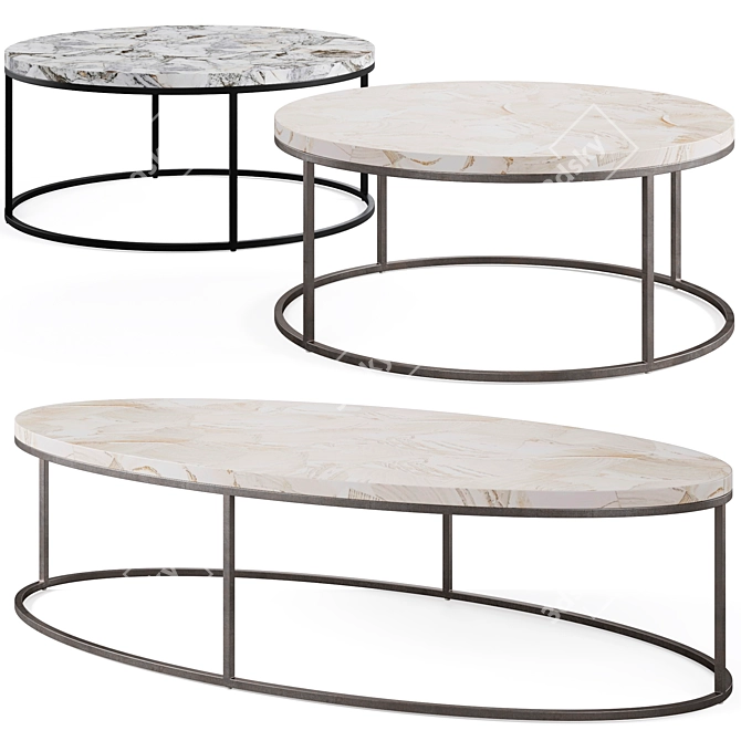 Elegant Arielle Coffee Table Collection 3D model image 1