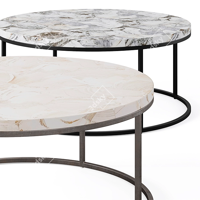 Elegant Arielle Coffee Table Collection 3D model image 3