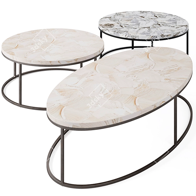 Elegant Arielle Coffee Table Collection 3D model image 4