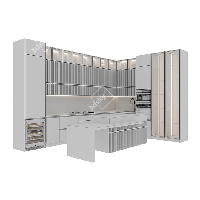 Modern Kitchen Appliances Set 3D Model 3D model image 7