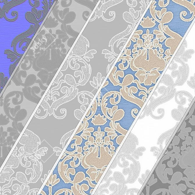  Jacquard Brocade Fabric Set 3D model image 7