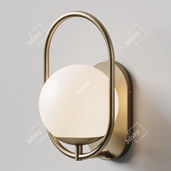 Minimalist Opal Glass Wall Sconce 3D model image 2