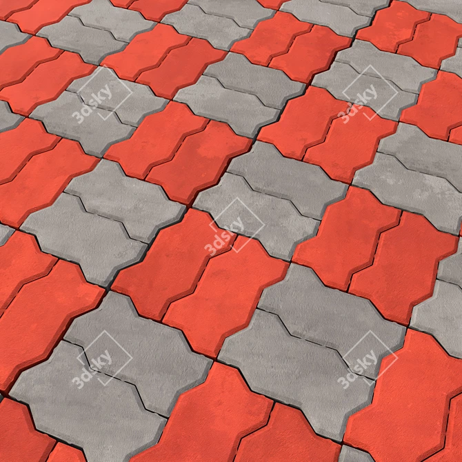 Geometric Paving Textured Material 3D model image 1