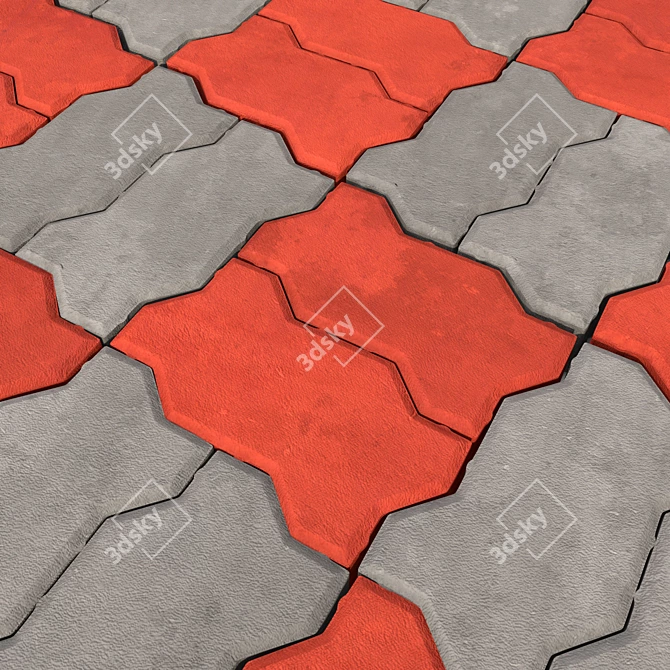 Geometric Paving Textured Material 3D model image 2