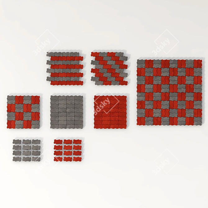 Geometric Paving Textured Material 3D model image 4