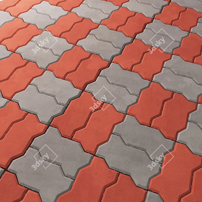 Geometric Paving Textured Material 3D model image 8