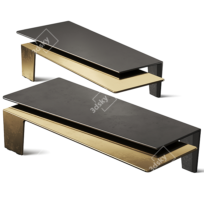 Modern Cement Coffee Table Design 3D model image 2