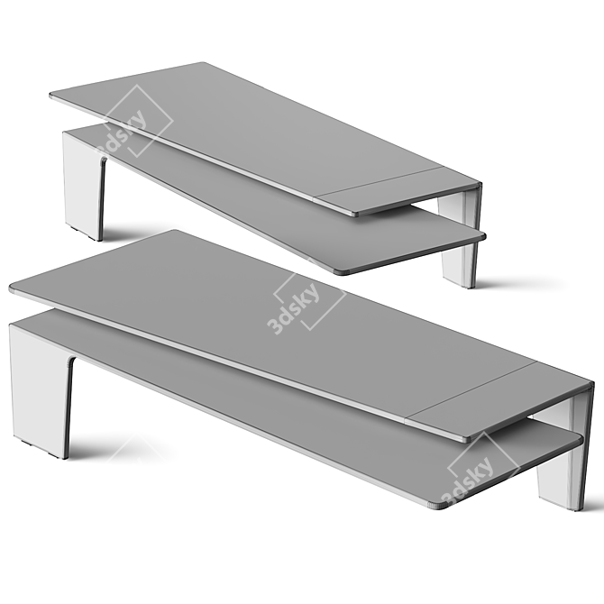 Modern Cement Coffee Table Design 3D model image 5