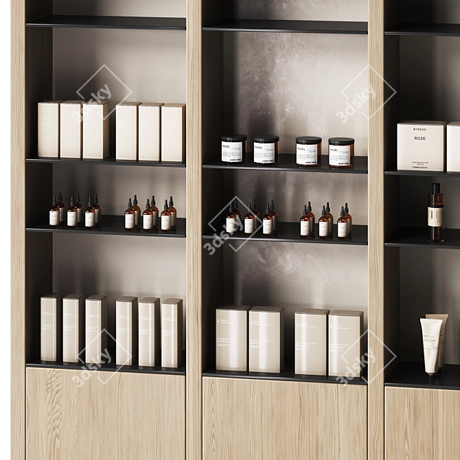 Eco Cosmetics Display Shelves 3D model image 2