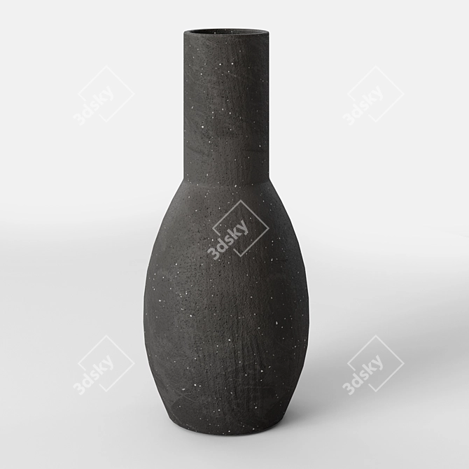 Textured Clay Vases Set 3D model image 11