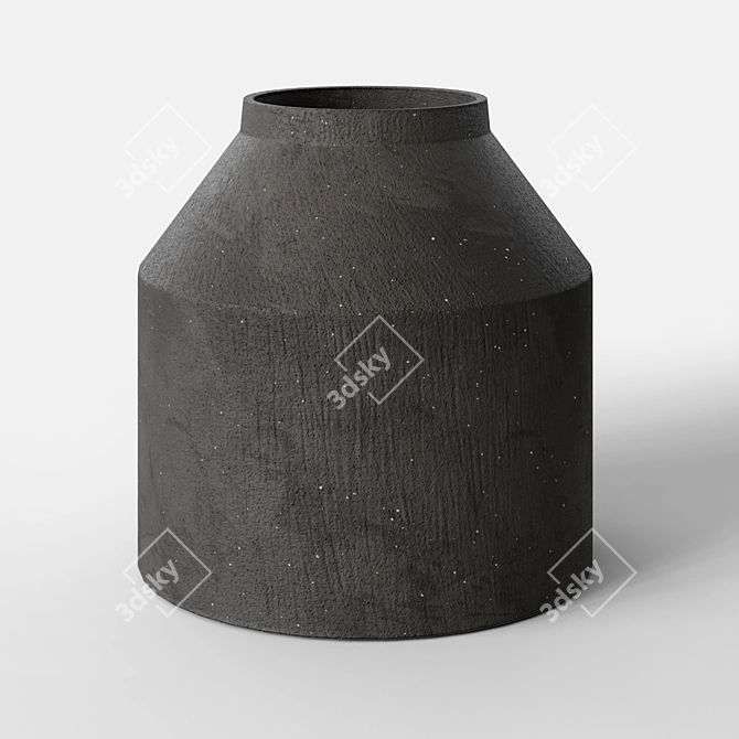 Textured Clay Vases Set 3D model image 12