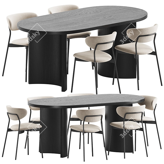 Scandinavian Dining Set 48 3D model image 1