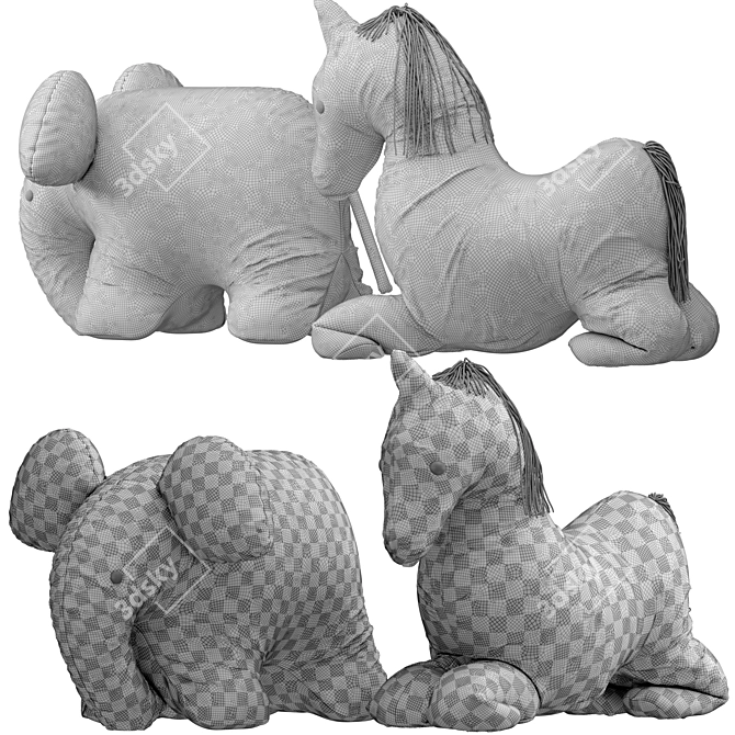 Cozy Plush Fabric Toys 3D model image 5