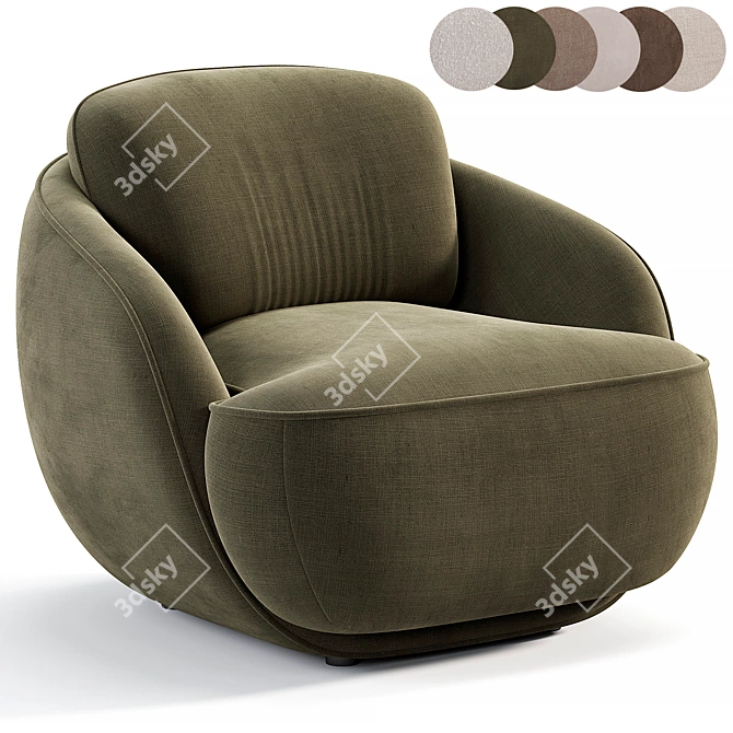 Alpine Armchair Modern Style 3D Model 3D model image 1