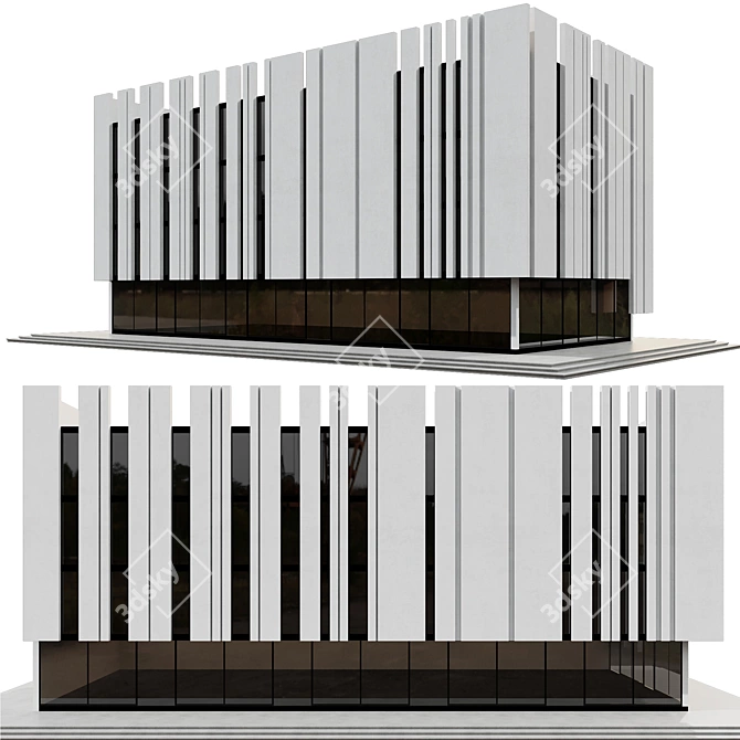 Modern Residential Building Model 3D model image 1