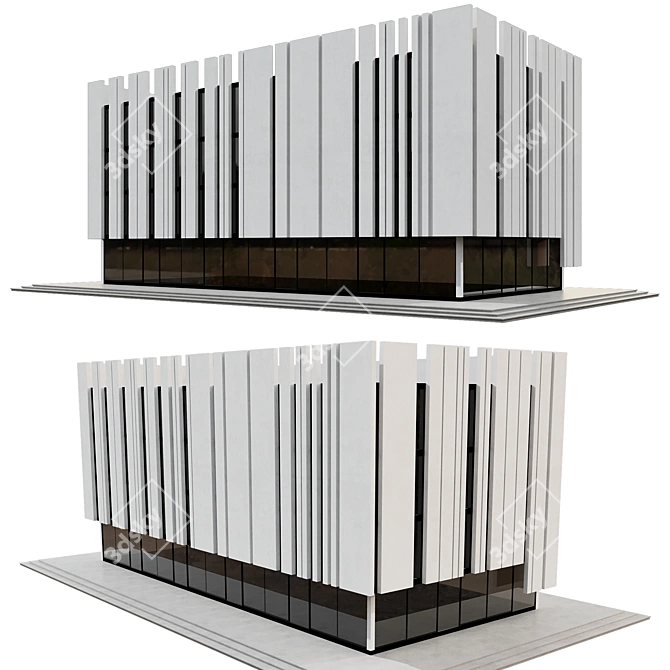 Modern Residential Building Model 3D model image 2