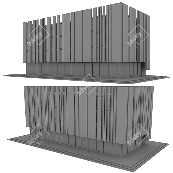 Modern Residential Building Model 3D model image 4