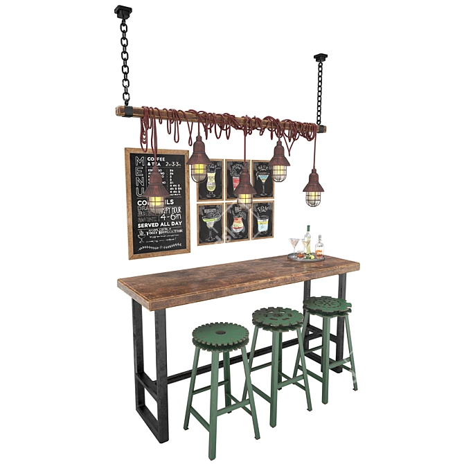 Modern Bar Furniture Set 3D model image 3