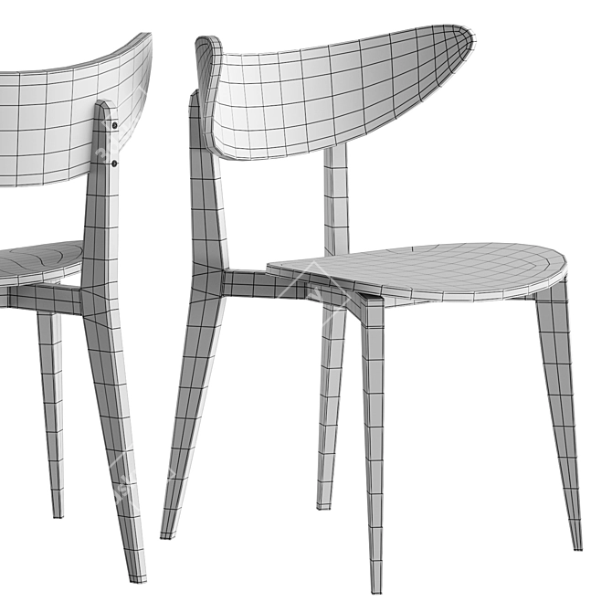 Modern Wood Wave Chair Moroso 3D model image 4