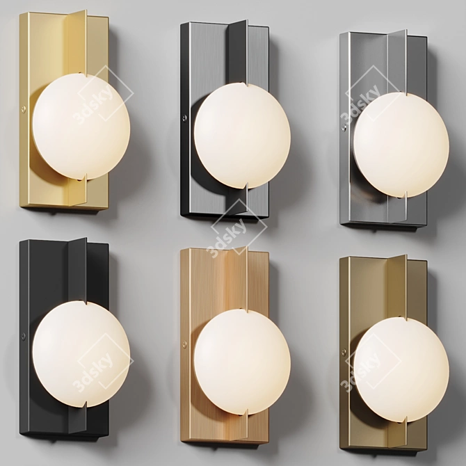 Modern Moonlit Wall Sconce 3D model image 4