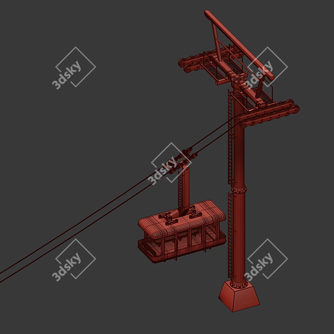 Russian Cable Car: A Scenic Ride 3D model image 5