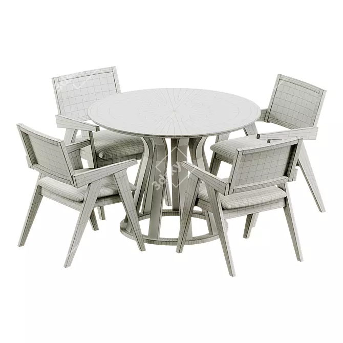 Luxury Model Next Dining Set 3D model image 3