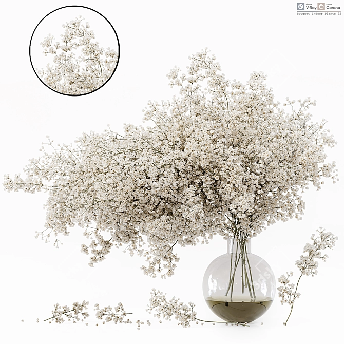 Blossoming Indoor Plants Collection 3D model image 5