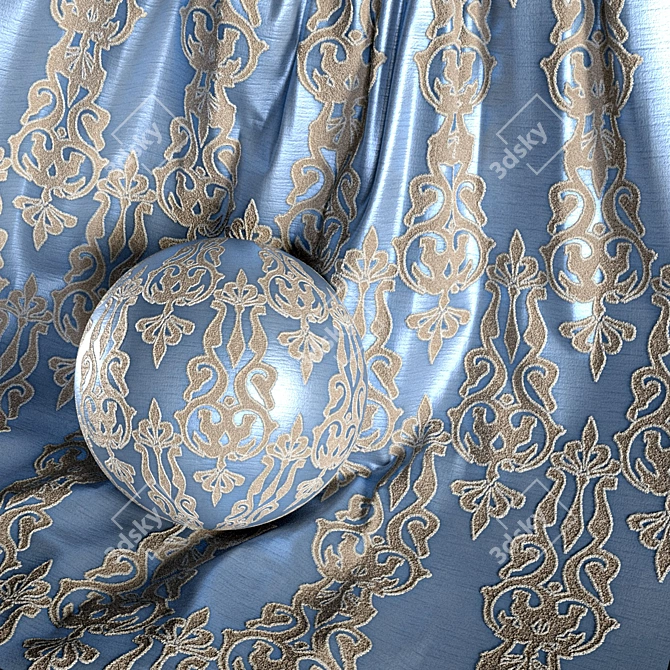 Damask Jacquard Brocade Fabric Set 3D model image 4