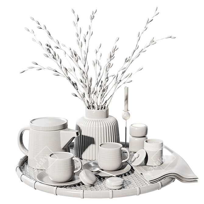  Elegant Tableware Set 2018 3D model image 4