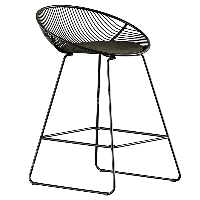 UFO Semi-Bar Chair Black 3D model image 1