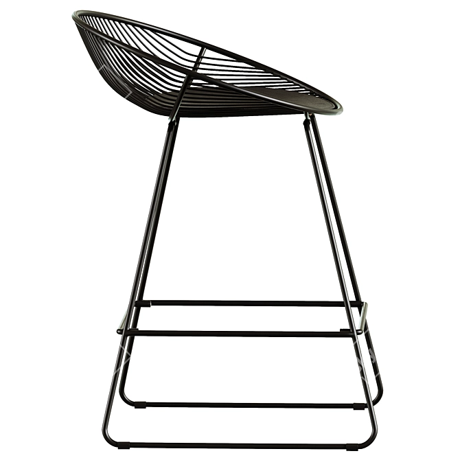 UFO Semi-Bar Chair Black 3D model image 3