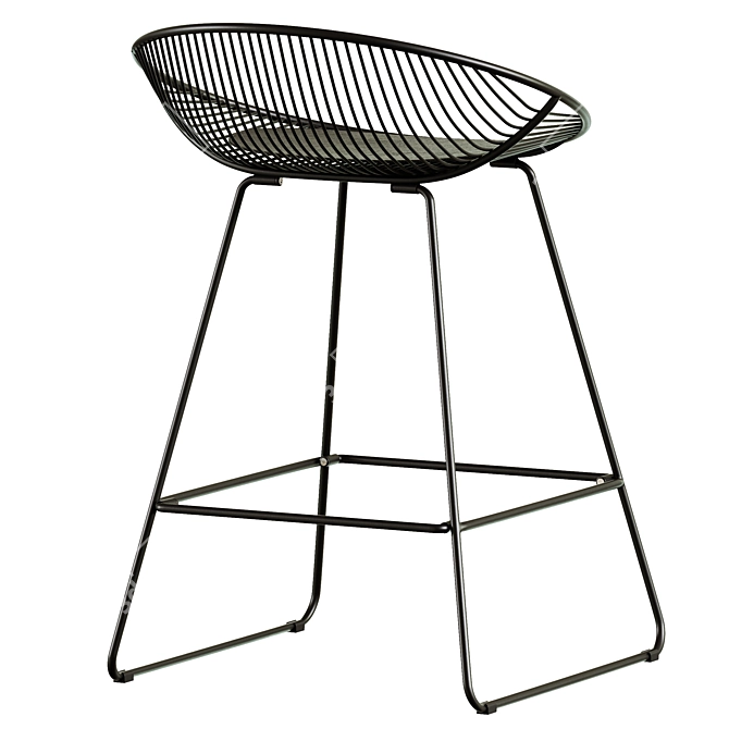 UFO Semi-Bar Chair Black 3D model image 4