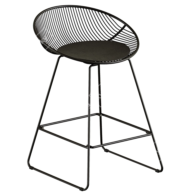 UFO Semi-Bar Chair Black 3D model image 5