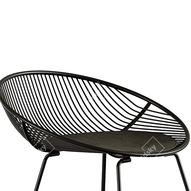 UFO Semi-Bar Chair Black 3D model image 6