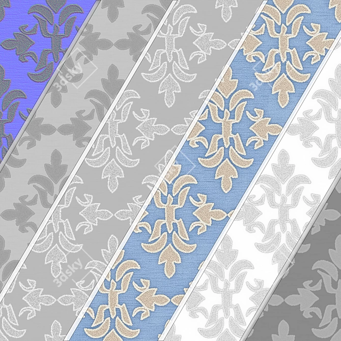 Damask Jacquard Brocade Fabric Set 3D model image 7