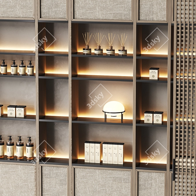 Cosmetics Store Display Rack 3D model image 2