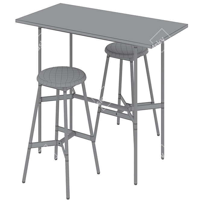 Brent Bar Set & Knobb Table 3D model image 6